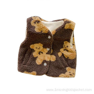 Padded Lamb Fur Baby Bear Vest